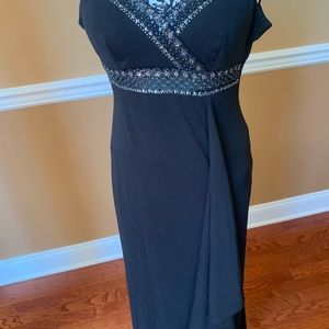 VINTAGE BUGLE BEADED SEQUIN AND EMPIRE WAISTLINE.